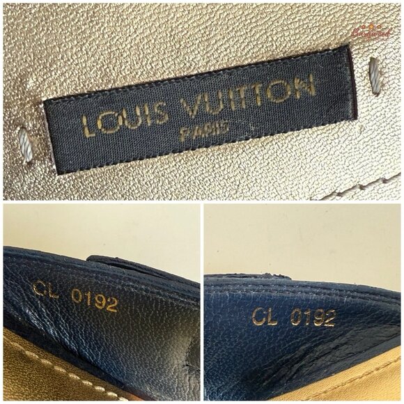 Authentic Louis Vuitton Navy Leather Chaussures Slides Thong Sandals 38.5/8.5 - Picture 6 of 13